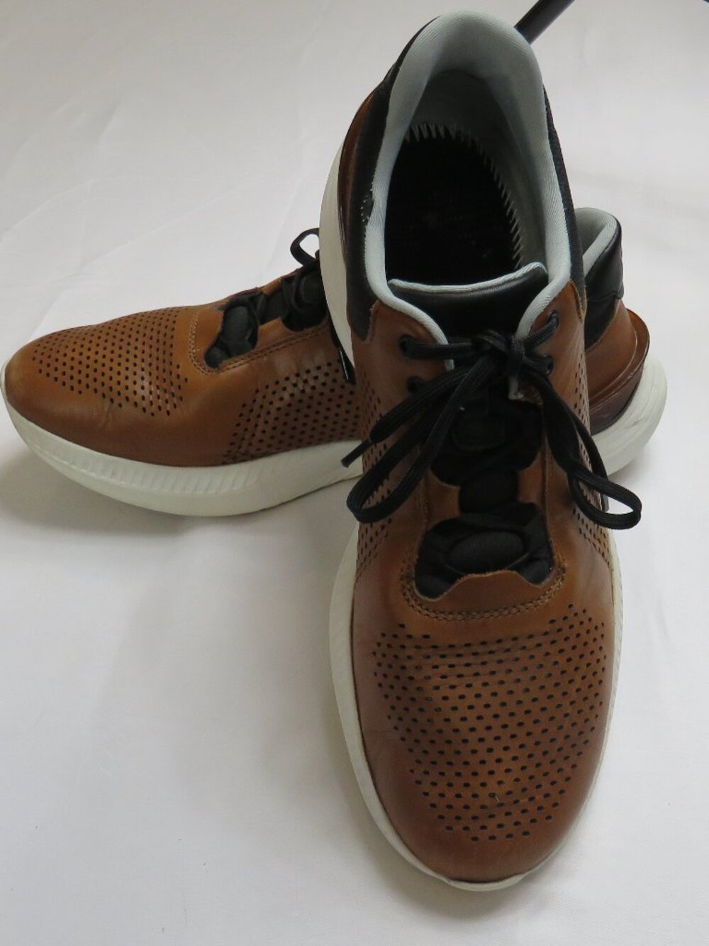 594330 PF50 MEN'S SHOES SIZE 10 M TAN LEATHER LACE UP JOHNSTON & MURPHY